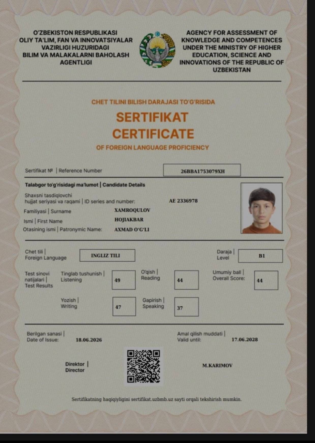 26BBA1753079XH sertifikati