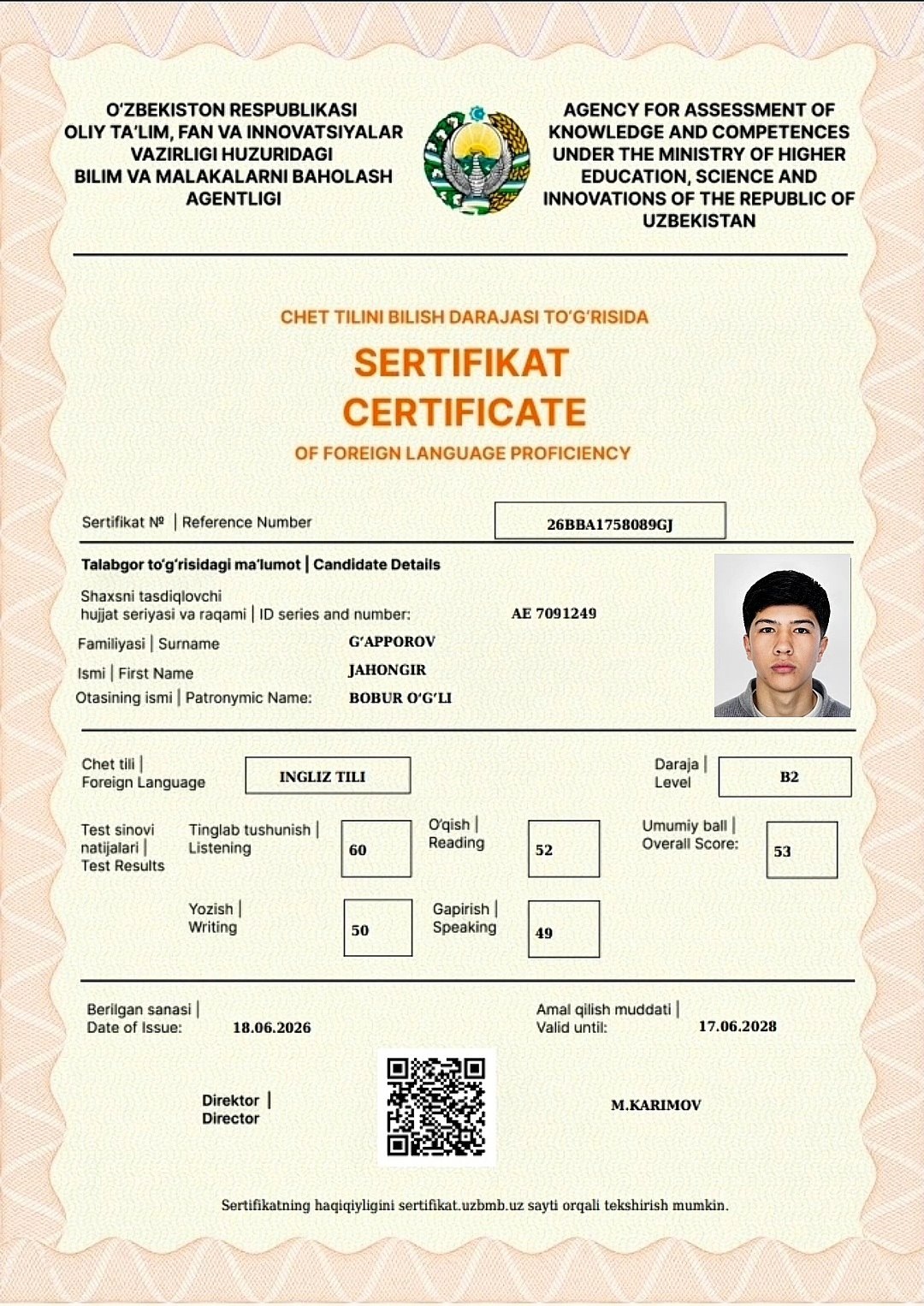 26BBA1758089GJ sertifikati